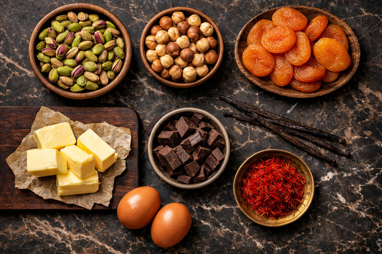 Kaliteli tatli malzemeleri ve kuruyemisler